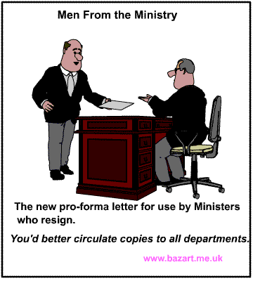 Ministers resignation cartoon